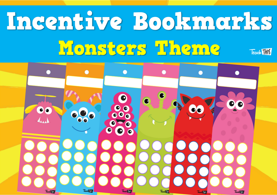Incentive Bookmarks - Monsters Theme