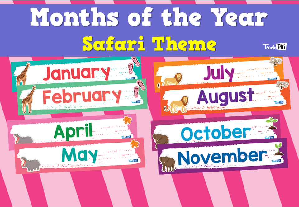 Months of the Year - Safari Theme