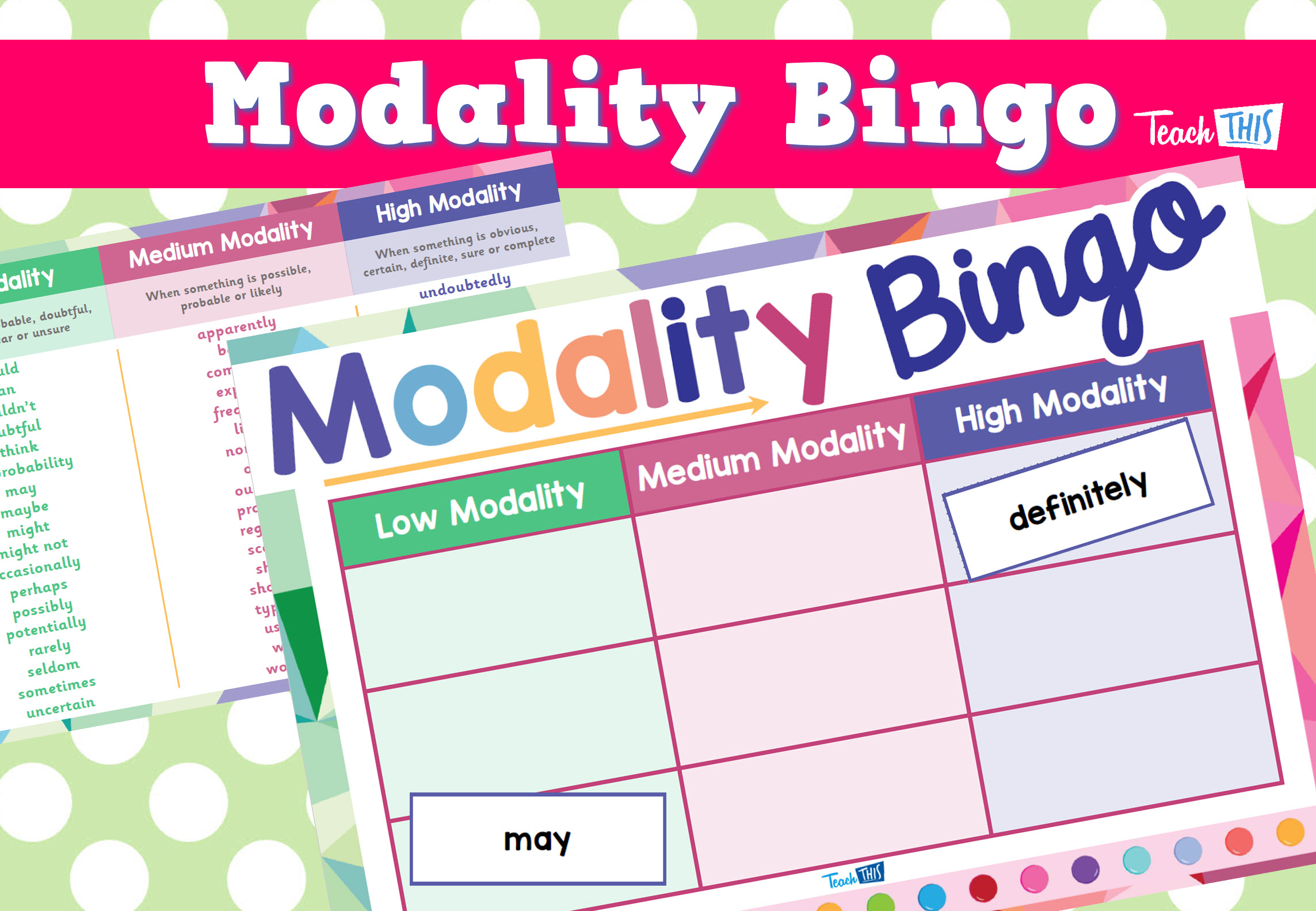 Modality Bingo