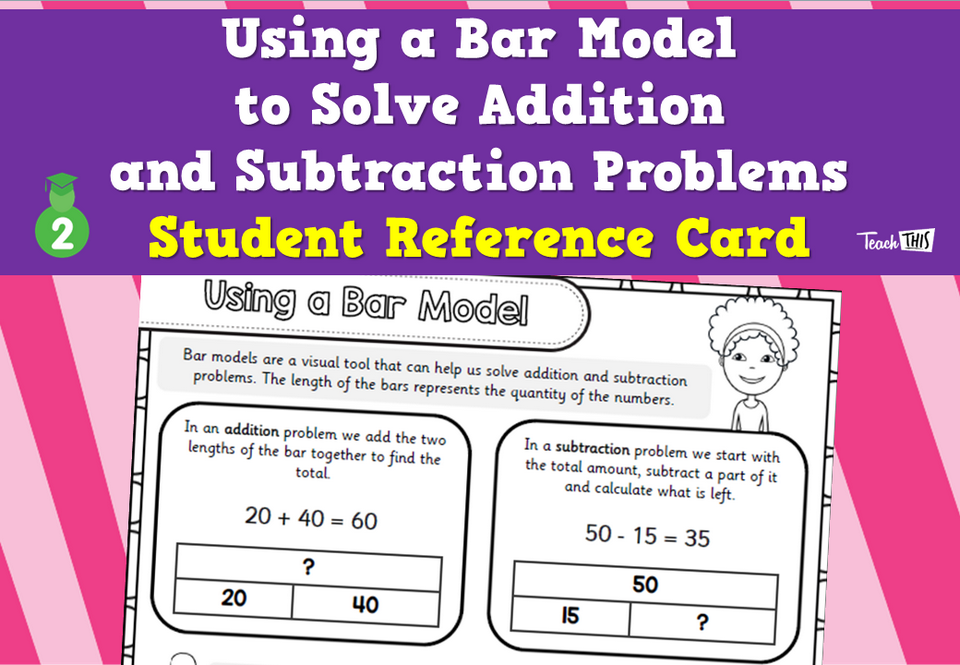 Using a Bar Model to Solve Addition and Subtraction Problems - Student Reference Card