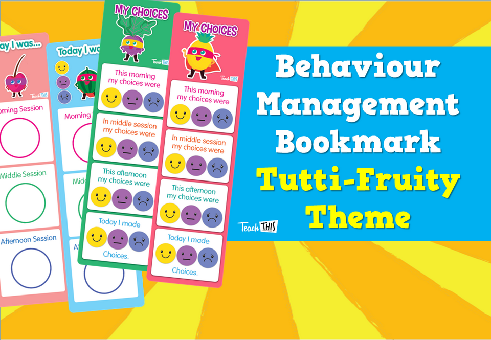 Behaviour Management Bookmark - Tutti-Fruity Theme