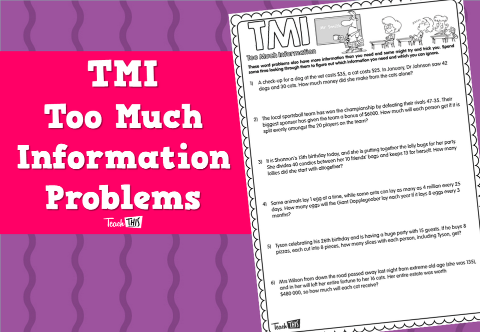 TMI - Too Much Information Problems