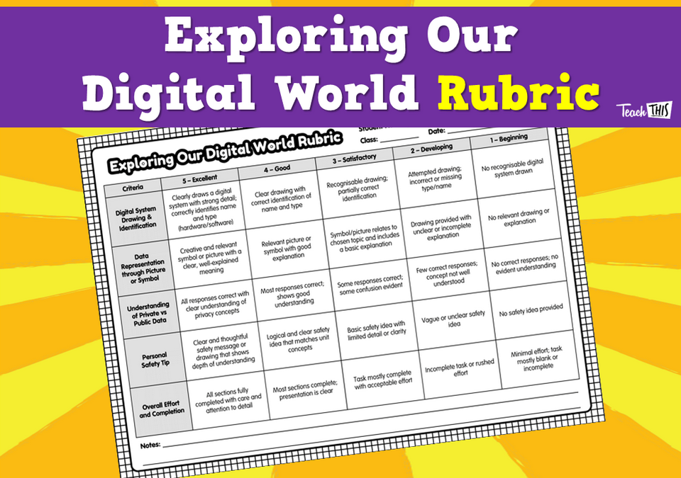 Exploring Our Digital World Rubric