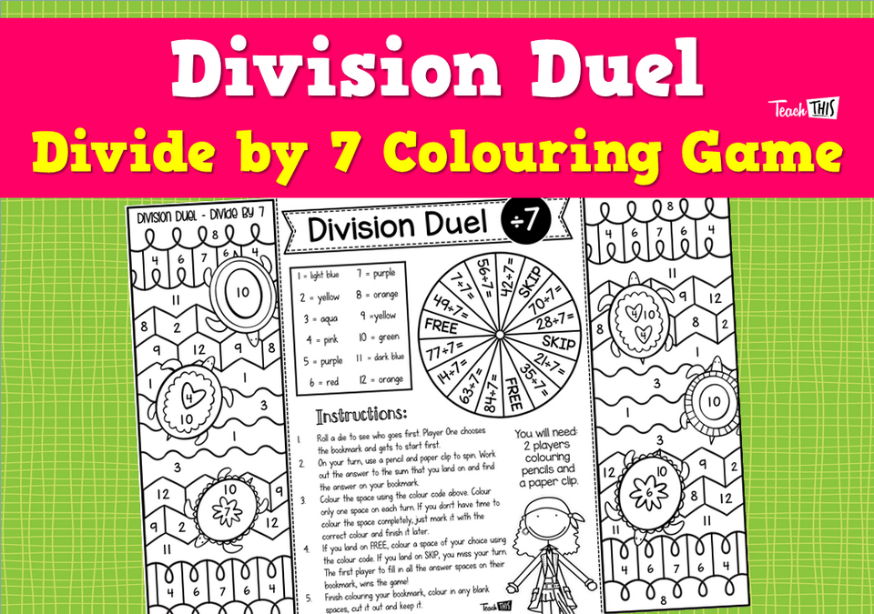 Division Duel - Divide by 7 Colouring Game