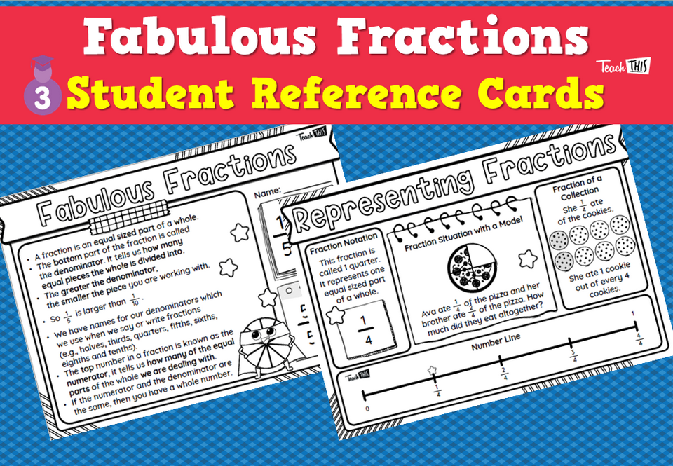 Fabulous Fractions - Student Reference Cards