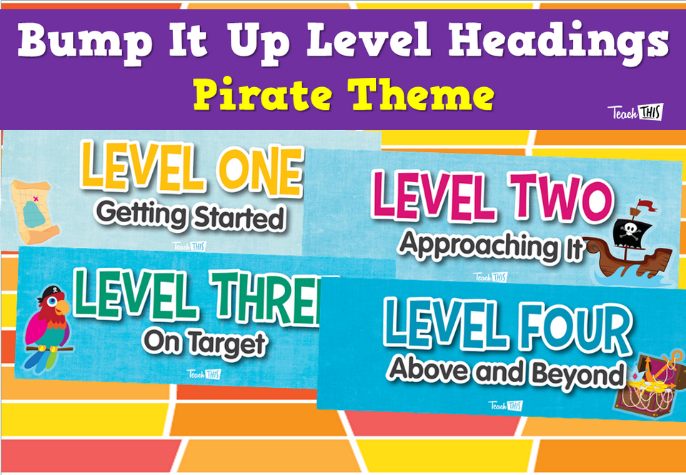 Bump It Up Level Headings - Pirate Theme