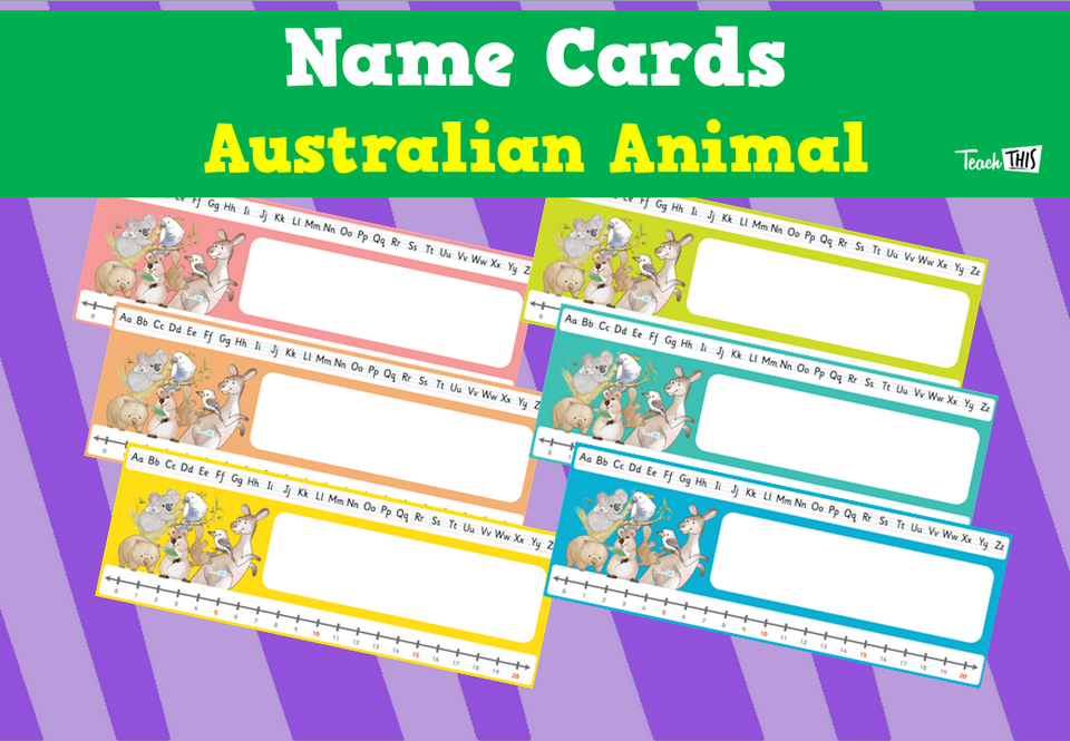 Name Cards - Australian Animal