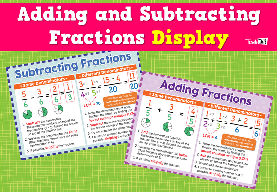 Adding and Subtracting Fractions Display