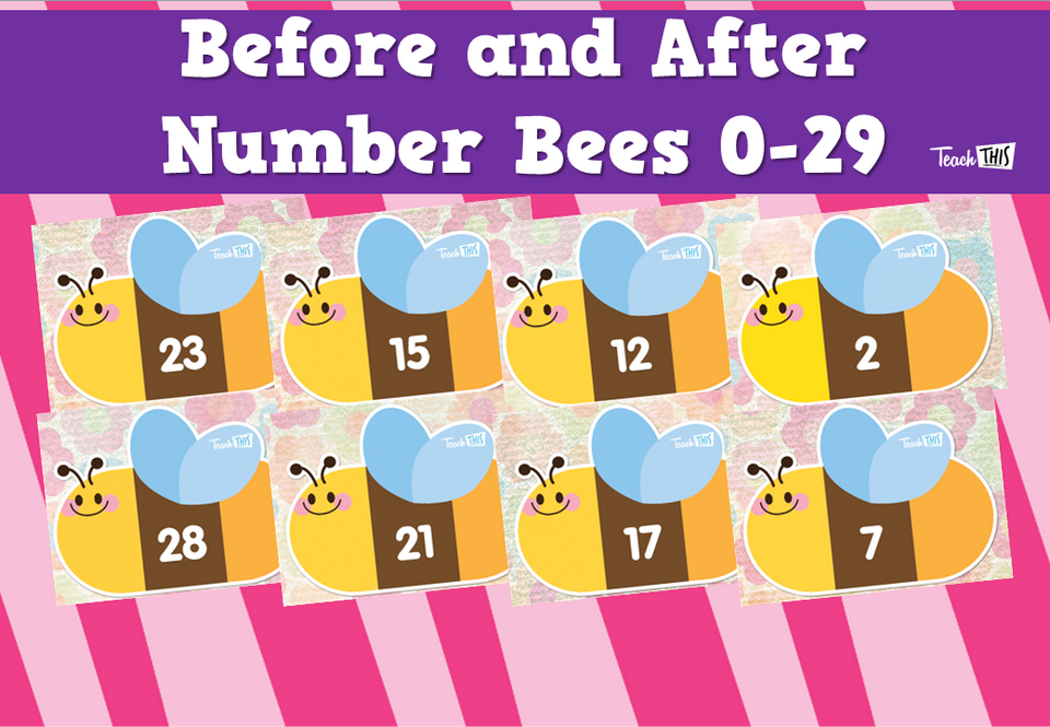 Before and After Number Bees 0-29