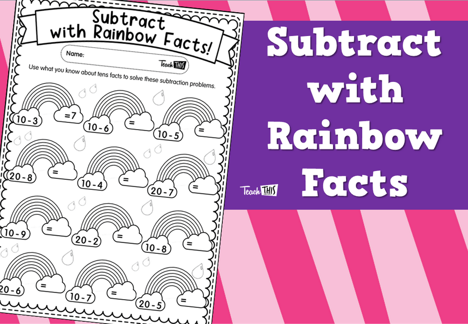 Subtract with Rainbow Facts