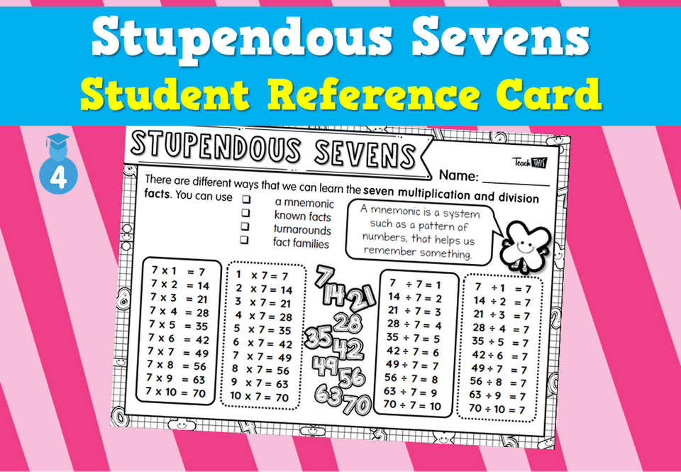 Stupendous Sevens - Student Reference Card