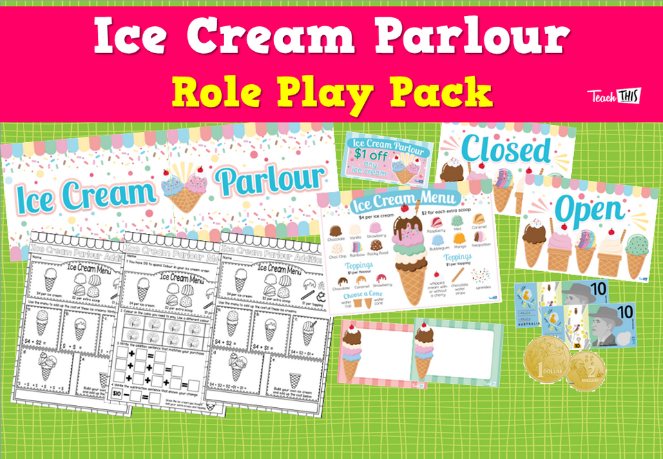 Ice Cream Parlour Role Play Pack