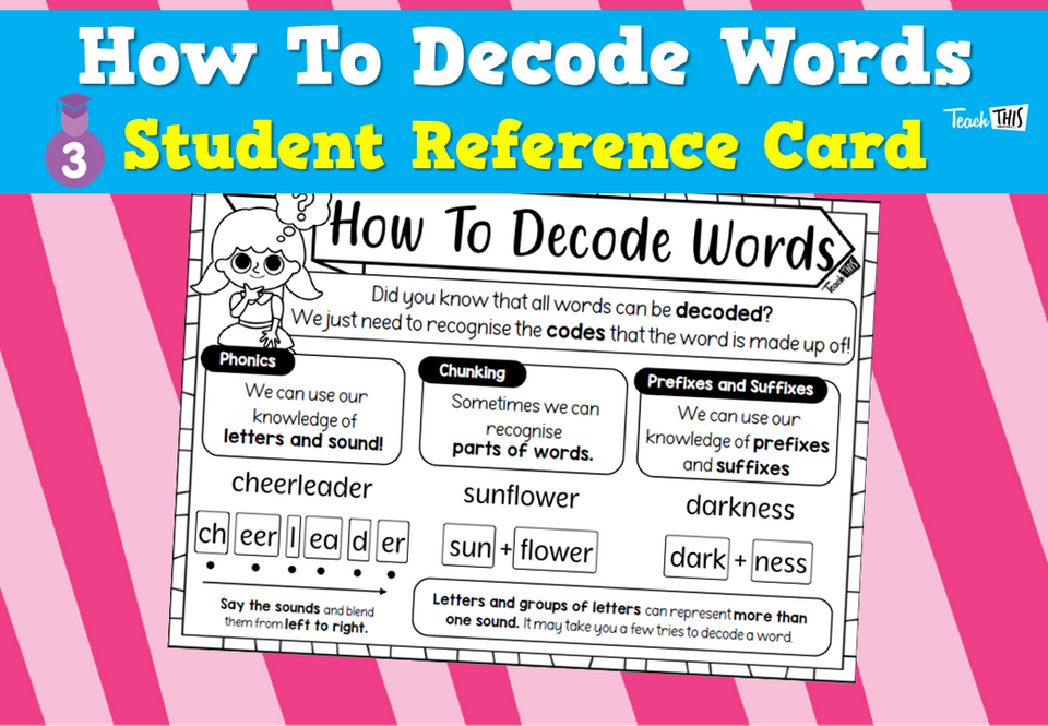 How To Decode Words - Student Reference Card