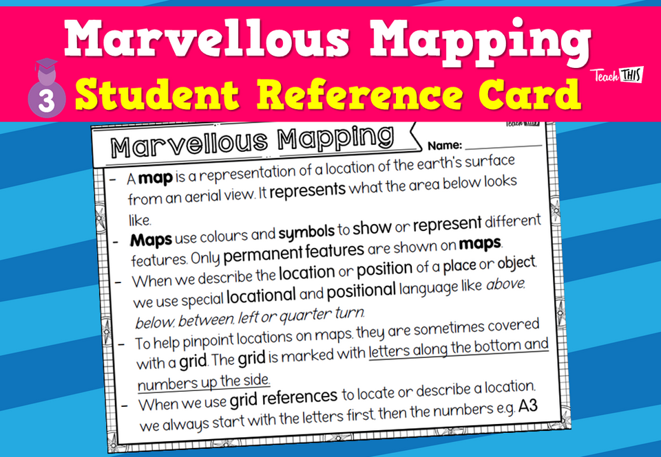 Marvellous Mapping - Student Reference Card