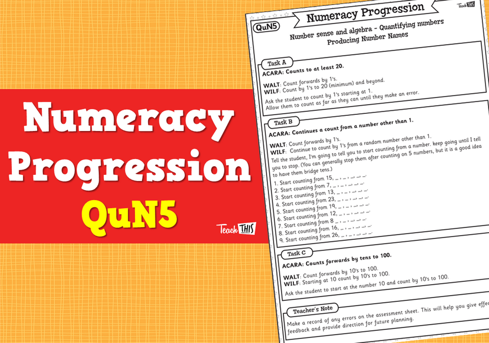 Numeracy Progression - QuN5