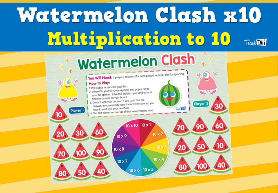 Watermelon Clash x10 - Multiplication to 10