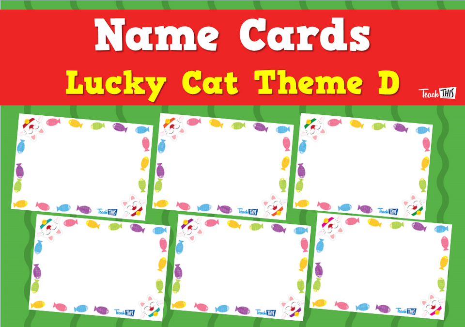 Name Cards - Lucky Cat Theme D