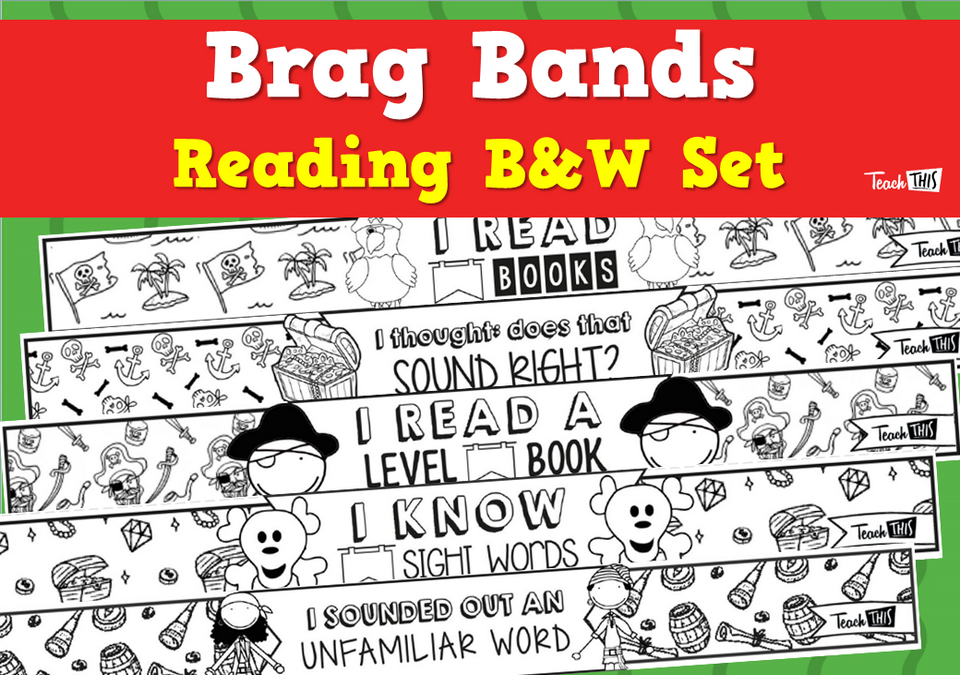 Brag Bands - Reading B&W Set