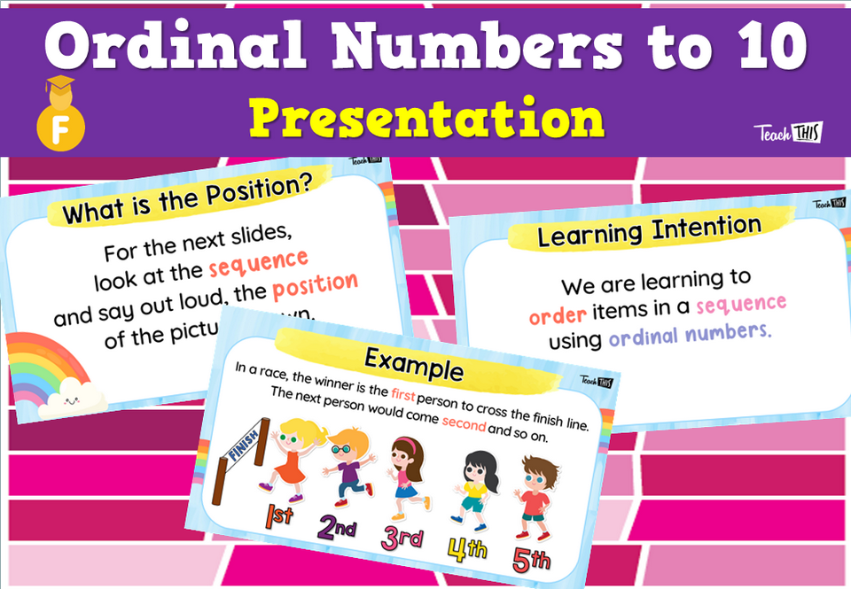 Ordinal Numbers to 10 - Presentation