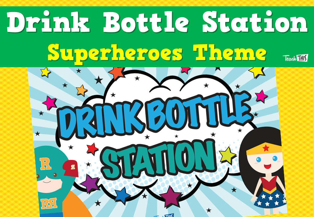 Drink Bottle Station - Superheroes Theme