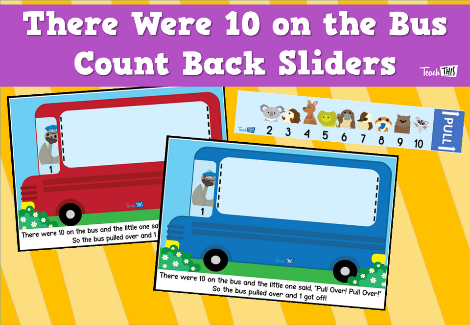 There Were 10 on the Bus Count Back Sliders