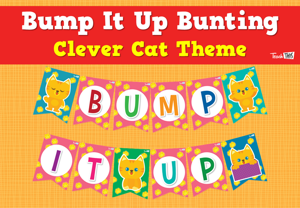 Bump It Up Bunting - Clever Cat Theme