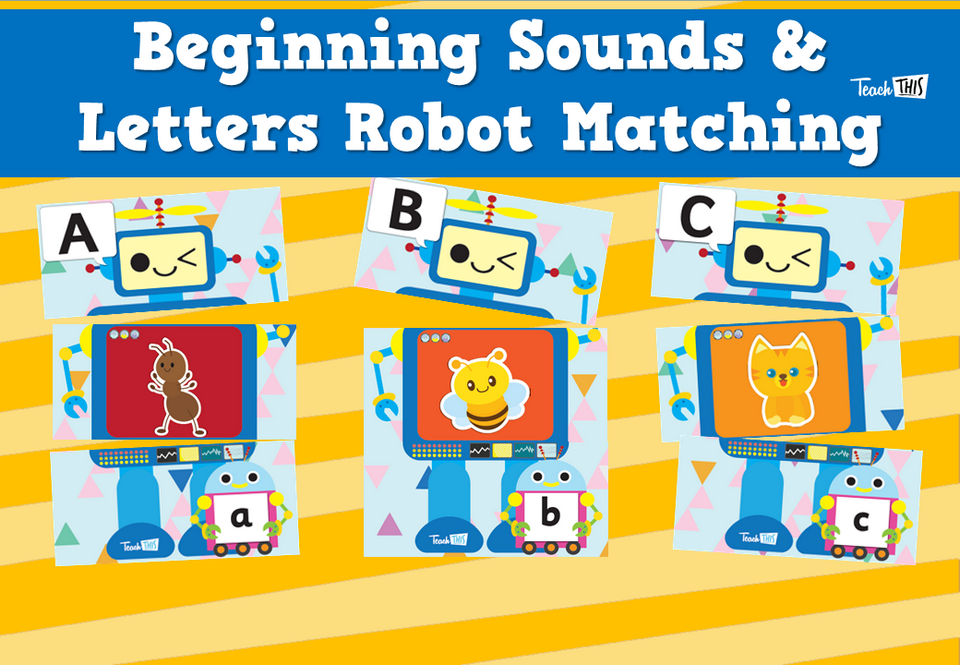 Beginning Sounds & Letters Robot Matching