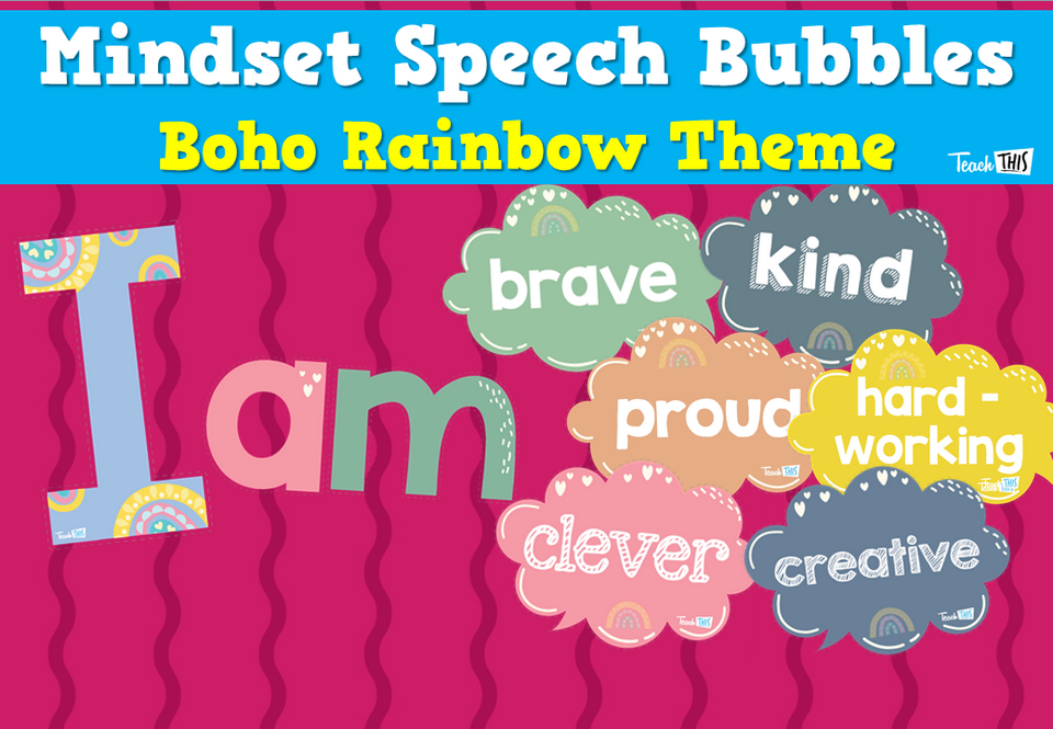 Mindset Speech Bubbles - Boho Rainbow Theme