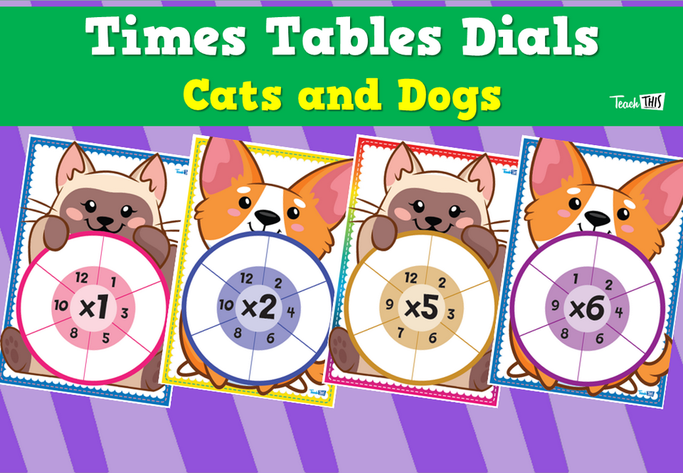 Times Tables Dials - Cats and Dogs