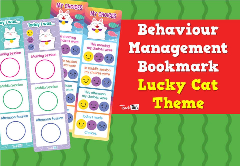 Behaviour Management Bookmark - Lucky Cat Theme