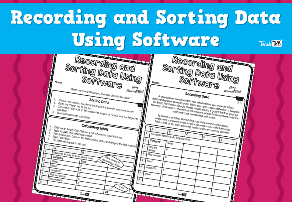 Recording and Sorting Data Using Software