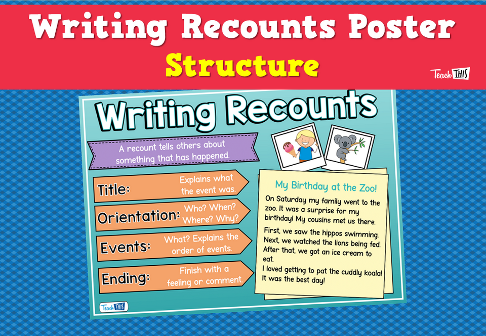 Writing Recounts Poster - Structure