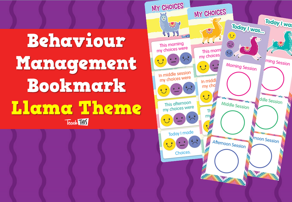 Behaviour Management Bookmark - Llama Theme