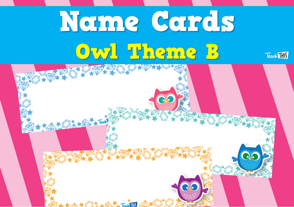 Name Cards - Owl Theme B