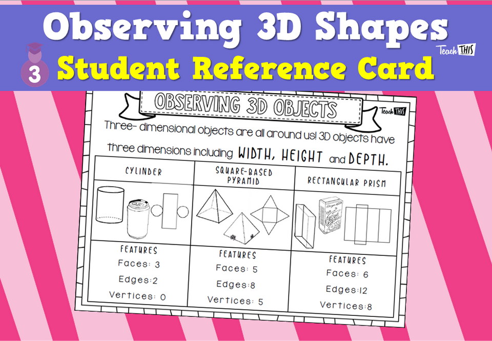 Observing 3D Shapes - Student Reference Card