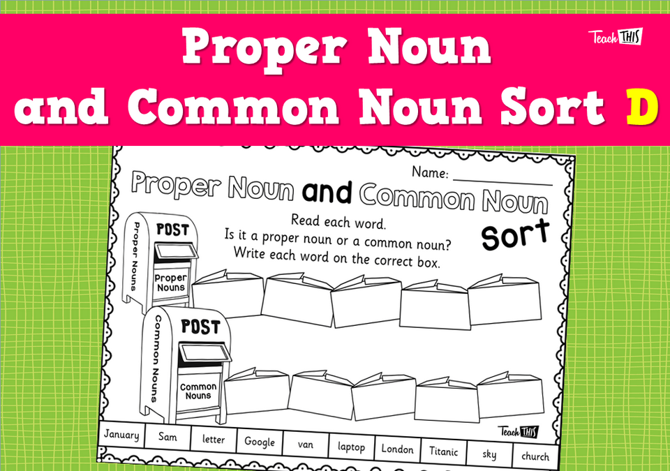 Proper and Common Noun Sort D