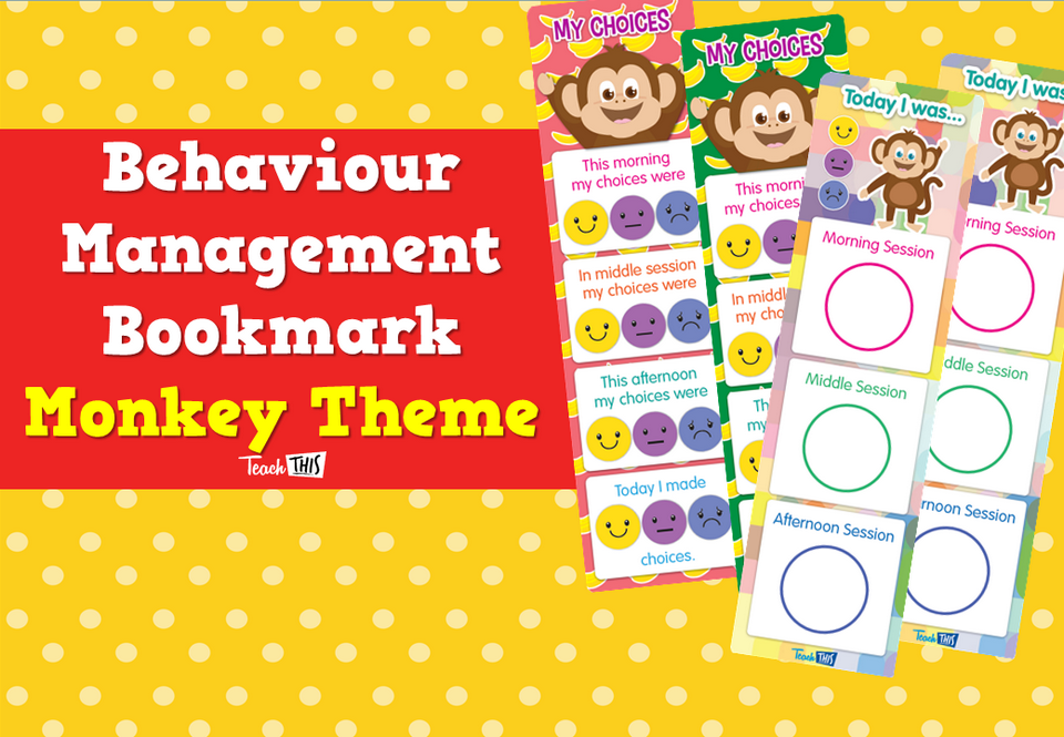 Behaviour Management Bookmark - Monkey Theme
