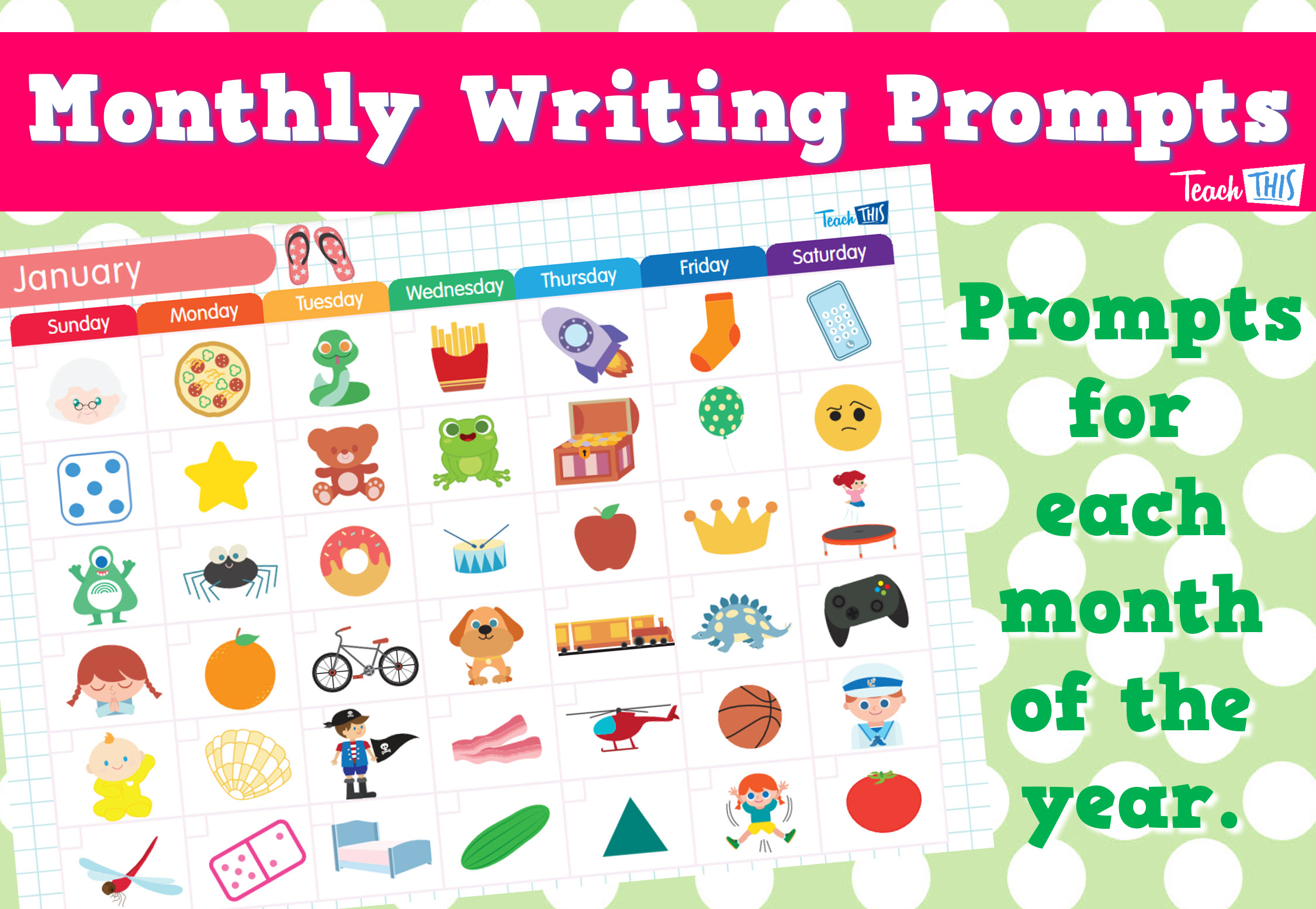 Monthly Writing Prompts - Generic
