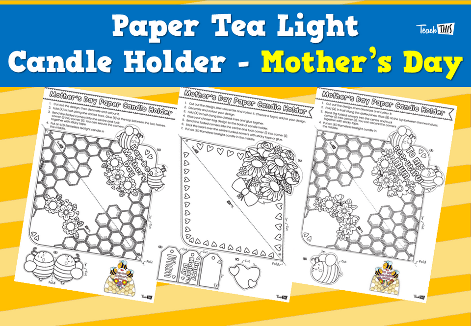 Paper Tea Light Candle Holder - Mother’s Day