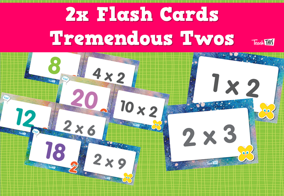 2x Flash Cards- Tremendous Twos