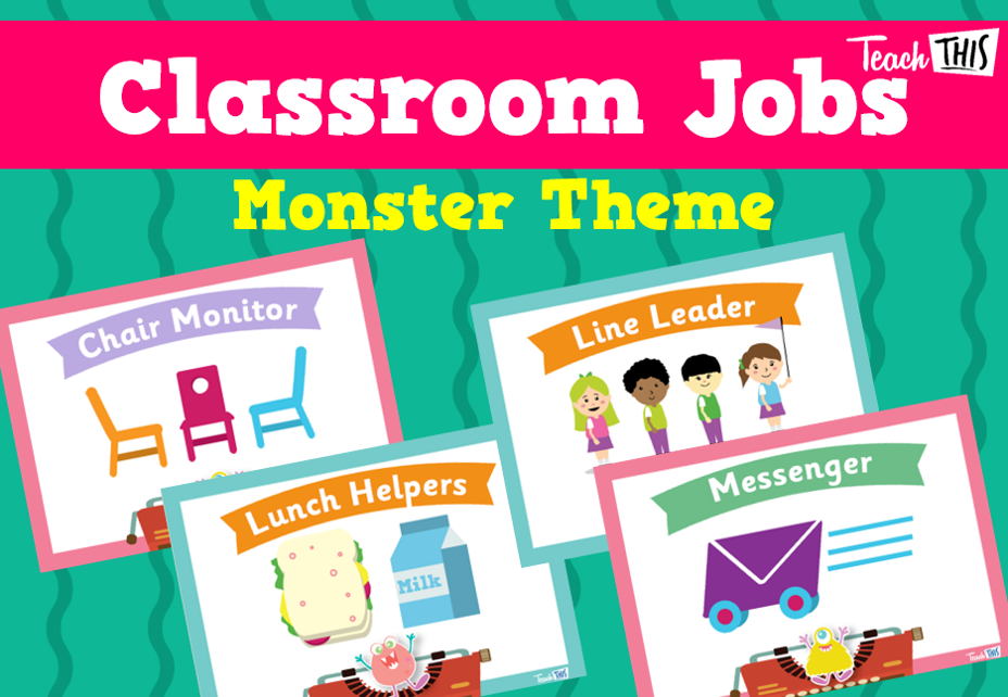 Classroom Jobs A5 - Monsters Theme