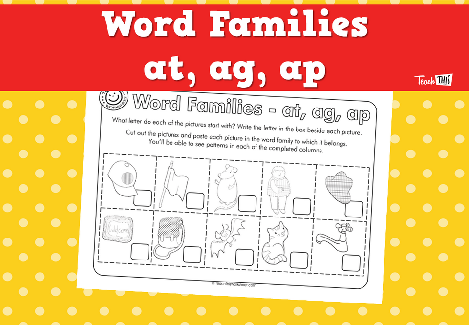 Word Families - at, ag, ap