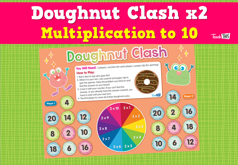 Doughnut Clash x2 - Multiplication to 10