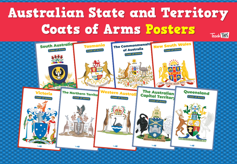 Australian State and Territory Coats of Arms - Posters