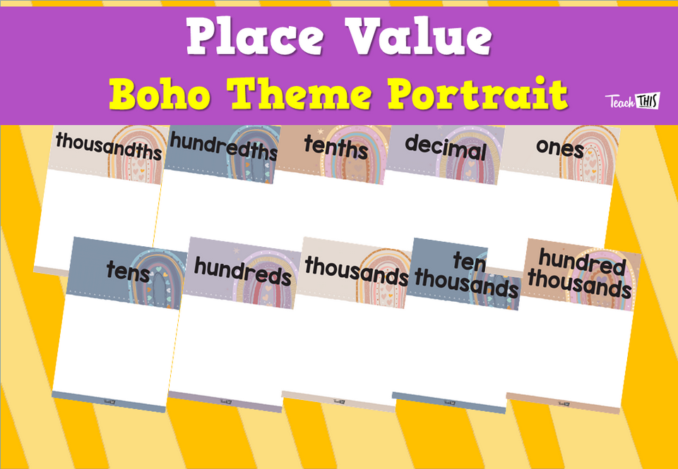 Place Value - Boho Theme Portrait
