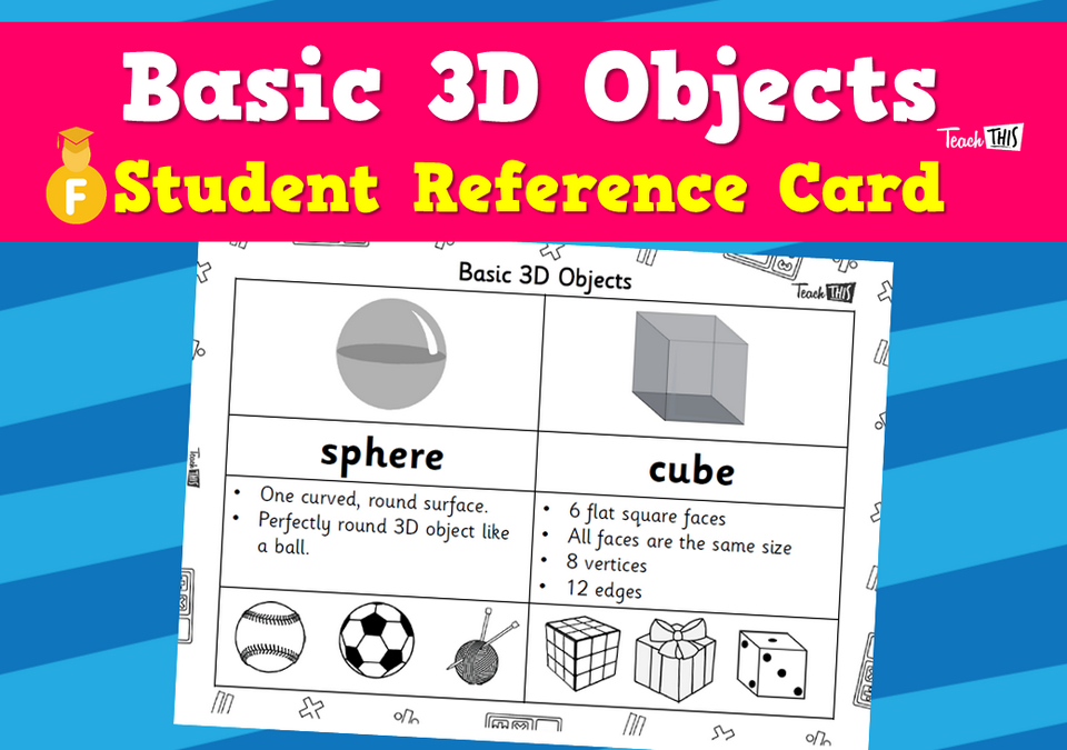 3D Objects - Student Reference Cards