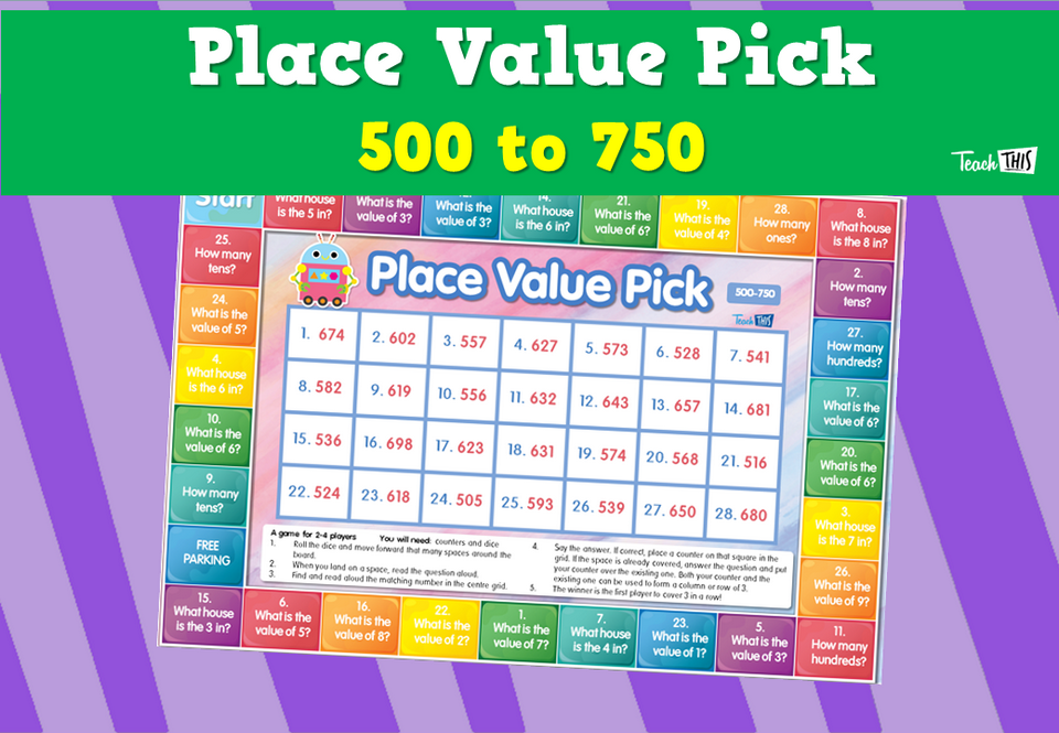 Place Value Pick- 500 to 750