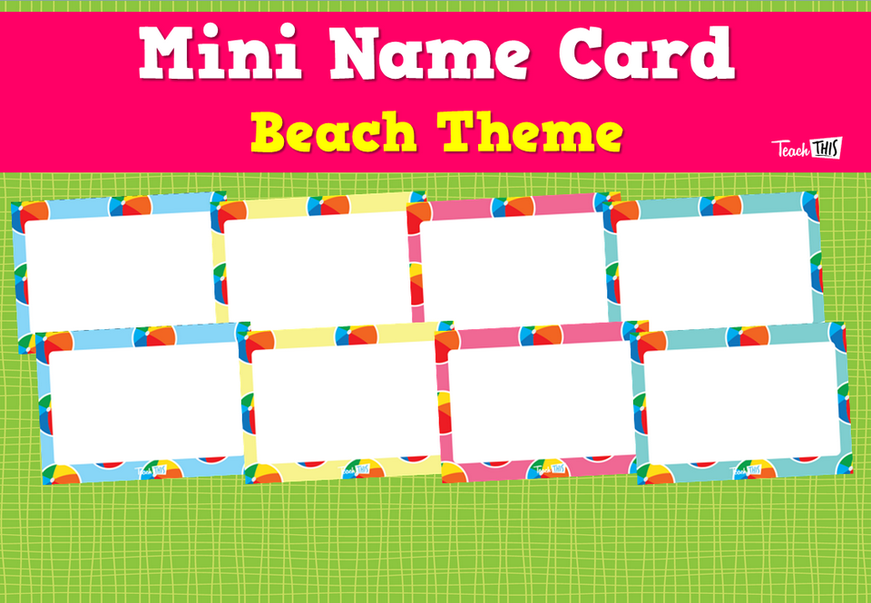 Mini Name Card - Beach Theme