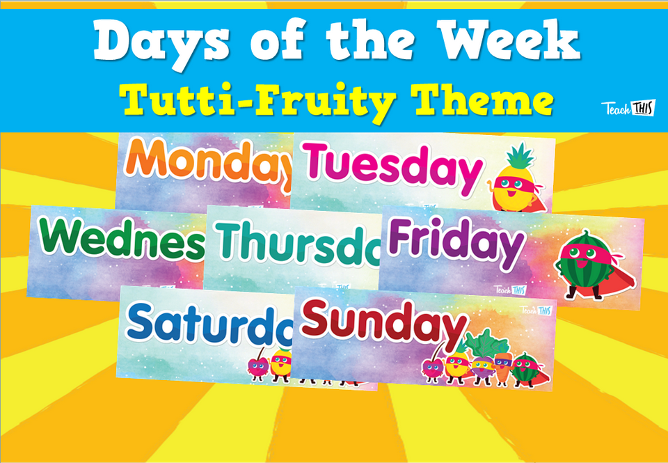 Days of the Week - Tutti-Fruity Theme