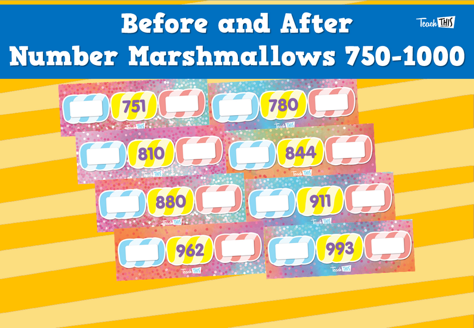 Before and After Numbers Marshmallows 750-1000